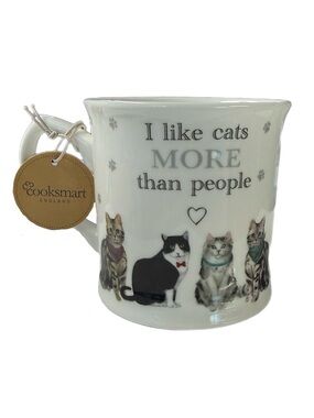 I Like Cats More Than People Fine China Mug Made in England Cat Lover Gift NW
